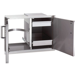 Fire Magic Aurora Double Access Doors with Dual Drawers & Tank Tray