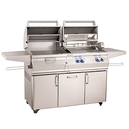 Fire Magic Aurora A830 Analog Combo Gas/Charcoal Portable Grill (Optional Rotisserie)