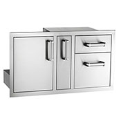 Fire Magic Echelon Flush Single Access Door with Platter Storage and Double Drawers