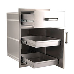 Fire Magic Echelon Flush Black Large Pantry Door and Drawer Combo