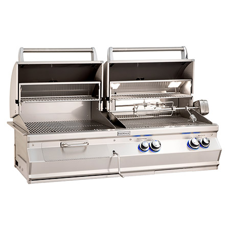 Fire Magic Aurora A830 Combo Gas/Charcoal Built-In Grill (Optional Rotisserie)