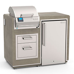 Fire Magic Electric Grill w/ Refrigerator Island Bundle