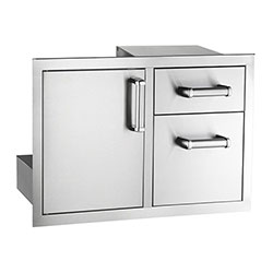 Fire Magic Echelon Flush Single Access Door with Double Drawers