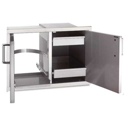 Fire Magic Echelon Flush Double Access Doors with Dual Drawers & Trash Tray