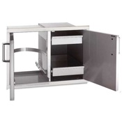 Fire Magic Echelon Flush Double Access Doors with Dual Drawers & Trash Tray