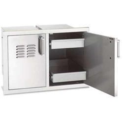 Fire Magic Echelon Flush Double Access Doors with Dual Drawers & Tank Tray