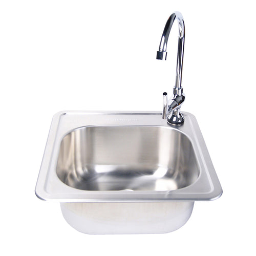 Fire Magic Stainless Steel Sink 15" x 15" x 6" & Faucet Set