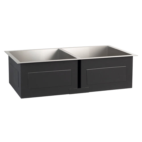 Fire Magic Stainless Steel Double Under Mount Sink and Stainless Steel Faucet